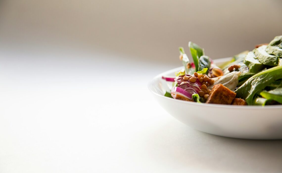 vegetable dish in white ceramic bowl